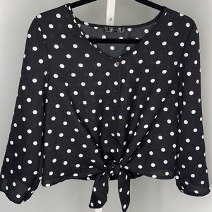 Urban Planet Cropped Polka Dot Blouse
